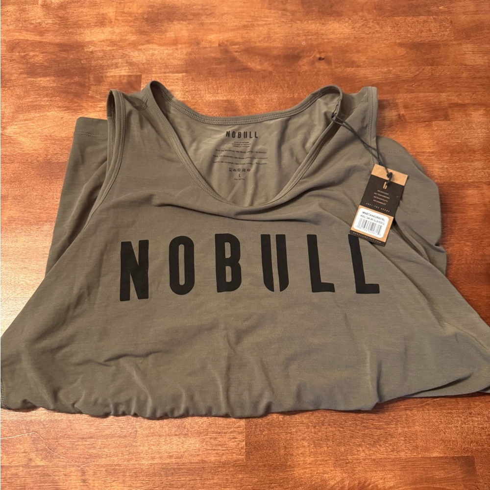 NOBULL Olive Green Logo Tank – Size L
